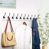WEBI Wall Mounted Coat Rack 98cm with 10 Hooks Black Rustic Wood Hanger view 6