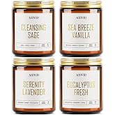 AOOVOO Scented Candles - 4PC Candle Set, 36 oz Soy Candles, Soy Candle for Home Scented, Lavender/Vanilla/Eucalyptus/Sage