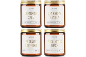 AOOVOO Scented Candles - 4PC Candle Set, 36 oz Soy Candles, Soy Candle for Home Scented, Lavender/Vanilla/Eucalyptus/Sage