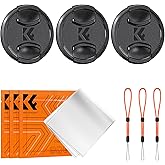 K&F Concept 67mm Lens Cap, 9-in-1 Center Pinch Lens Cover + Anti-Loss Keeper Leash + Microfiber Cleaning Cloth Kits Compatible with Nikon, Canon, Sony, Fujifilm Camera Lenses
