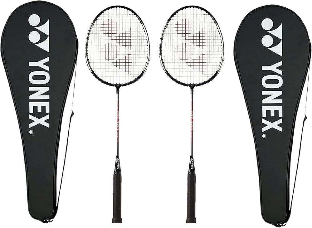 Yonex GR 303 Combo Badminton Racquet Set of 2 Full Cover Black