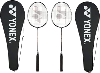 Yonex GR 303 Combo Badminton Racquet Set of 2 Full Cover Black