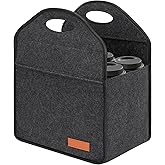 Lavendex 6 Cup Portable Drink Carrier with Handle, Reusable Insulated Beverage Carrier, Collapsible Coffee Cup Holder Bag, Foldable Cup Caddy for Delivery, Travel, Takeout, Car Drink Holder