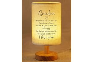 SUEHHYY Mothers Day Gifts for Grandma, Fabric Bedside Table Lamp Presents, Birthday Christmas Valentines Day Gifts for Grandma Grandmother Nana Grammy Mimi from Grandkids