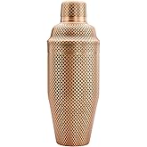 Barfly 3-Piece Diamond Lattice Etch Japanese Cocktail Shaker Set (24 Oz/700ml), Antique Copper
