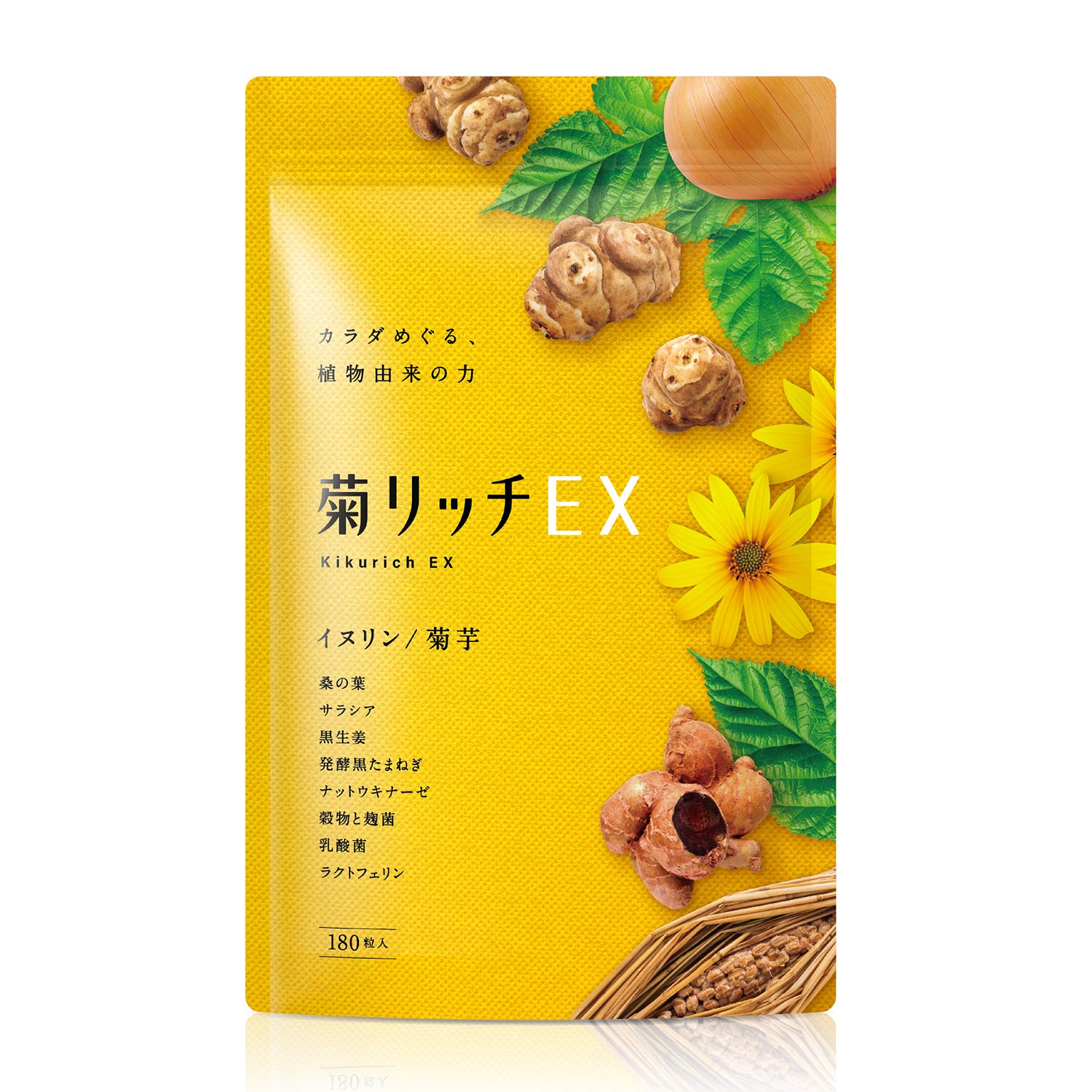 管理栄養士監修 菊芋 イヌリン 高配合41400mg サラシア ナットウキナーゼ 麹菌 乳酸菌 国内産 30日分 厳選10種配合 菊リッチEX商品画像