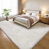 KCHOWUA Cream White Fluffy Area Rugs for