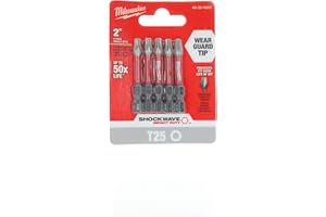 MILWAUKEE ELEC TOOL 48-32-4685 2" T25 Torx Bit (5 Pack)