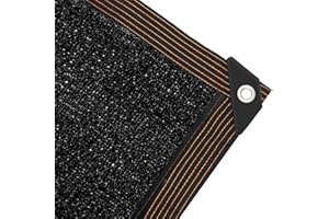 MILKY HOUSE Shade Cloth Sunblock Mesh 6.5FTX6.5FT with 16 Aluminum Grommets Easier to Hang, UV Resistant Shade Sun Black Net Cloth for Greenhouse Flowers Plants Patio Lawn Mesh