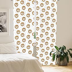 Lunarable Lion Curtains, Pattern of Triangles and