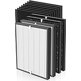3000 Replacement Filter Compatible with Air Doctor 3000 Air Purifier, 2 Premium Filter + 2 Activated Carbon Filters + 8 Pre-Filters