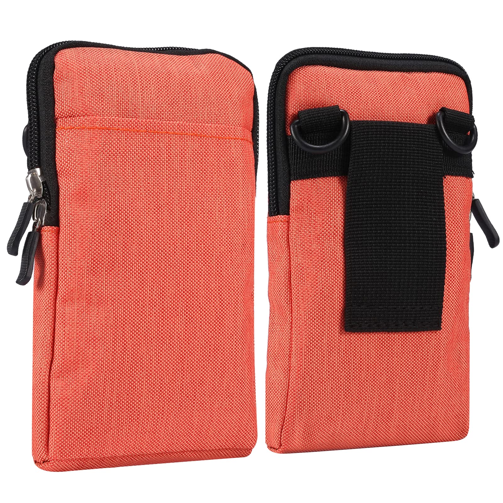 Mobile Phone Waist Bag - Vertical Outdoor Travel Cellphone Shoulder Messenger Bag Smartphone Belt Clip Holder Waist Pack Pouch Pocket with Shoulder Strap