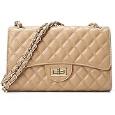 DIUY Quilted Leather Crossbody Bags for Women Trendy Ladies Shoulder Purse Satchel HandBag with Chain Strap
