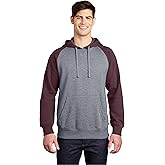 SPORT-TEK Unisex Raglan Colorblock Pullover Hooded Sweatshirt Maroon/Vintage Heather