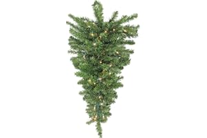 NORTHLIGHT Pre-Lit Canadian Pine Artificial Christmas Teardrop Door Swag - 30" - Clear Lights