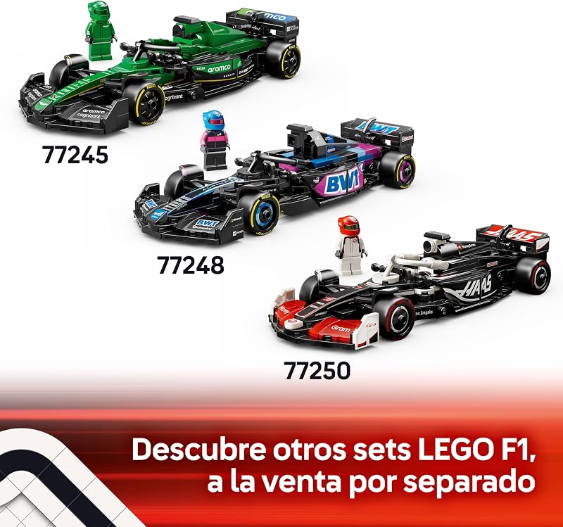 LEGO Speed Champions Ferrari SF-24 F1 Toy Racing Car, Modelo de Veículo de Fórmula 1 Vermelho e Minifigura do Piloto para Colecionar, Presente para Meninos e Meninas 10 Anos e Mais Velhos 77242