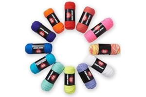 RED HEART Super Saver Yarn Super Craft Kit Brights, with 12 Pack of 50g/1.7 oz. 4 Medium Worsted Yarn for Knitting & Crocheti