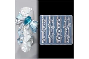BHCCXZ 3D Gel Nail Art Resin Rosette Molds for Accessories Supplies Bow Knot Silicone Tools Bowtie Nails Mold