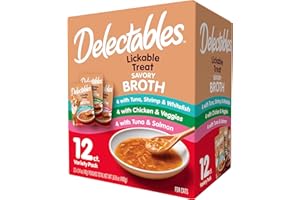 Delectables Savory Broths Lickable Wet Cat Treat Variety Pack, 12Count(Pack of 1)