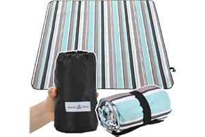 SPECIAL SG GLORY Special Glory Picnic Blanket Outdoor Camping Mat Large Portable Waterproof Backing for Family,Outdoors Concerts,Beach,Park (Green Stripe, 50X60 Inch)