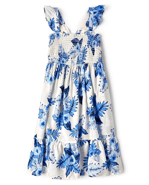 The Children's Place Girls Family Matching Dresses, Mommy and Me Casual Dress, White Daisy, 4 US