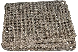 Super Bird Creations SB50004 Seagrass Mat for Cage Decor, Pet Enrichment and Boredom Relief - Versatile Toy-Making Base - Ideal for Parrots - Small to Large Birds & Reptiles - 10"x10" (3 Pack)