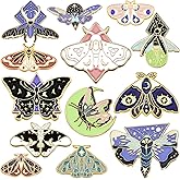 13 PACK Butterfly Moth Pins Enamel Gothic Vintage Cool Horror Brooches for Backpack Steampunk Badge Jewelry