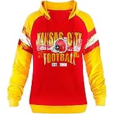 Geneisteck Womens City Classic Football Fans V Neck Soft & Warm Sweatshirt Hoodie Pollover - Red & Yellow