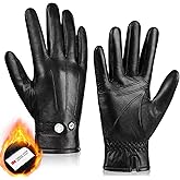 MAGILINK Genuine Sheepskin Leather Winter Warm Thinsulate Touchscreen Driving Motorcycle Gloves