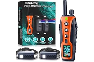 NIKKETTA Dog Shock Collar 2 Pack with Flashing Light for Night Walks,4000FT Dog Training Collar with Adjustable Beep(1-8), Vibration(1-16), Shock(1-99) and Keypad Lock, Shock Collar for Large Medium Small Dog