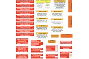 Shuisen 35 Pcs PV Solar Labels,Electrical Panel Stickers,Photovoltaic Safety Power Source Caution Labels Meet The NEC 2020,2017 Standards for Most Residential & Commercial Photovoltaic Solar Projects