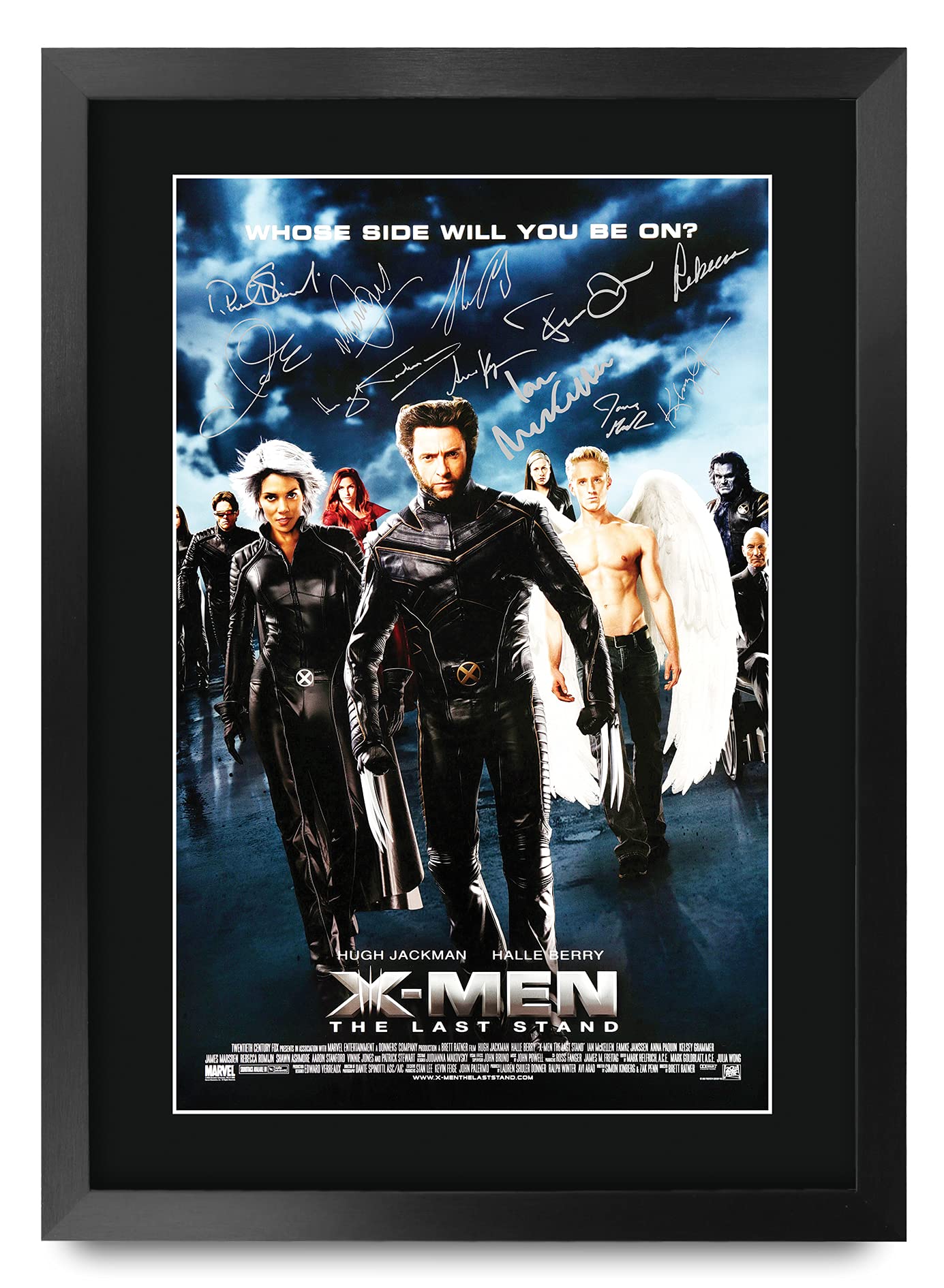 HWC Trading FR A3 X-Men 3 The Last Stand Hugh Jackman, Patrick Stewart Gifts Printed Poster Signed Autograph Picture for Movie Memorabilia Fans - A3 Framed