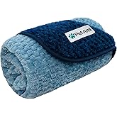 PetAmi Waterproof Dog Blanket, Leakproof Puppy Blanket for Small Medium Dogs, Furniture Sofa Couch Cover Protector, Fleece Pet Throw Indoor Cat Kitten, Reversible Washable Soft Plush, 24x32 Navy Blue