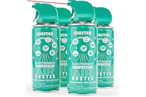 iDuster Compressed Air Can for Computer, 3.5oz Disposable Keyboard Cleaner, Air Duster Can for Headphones/Cars, 4PCS