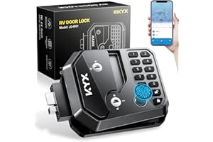 KYX All-Metal Construction RV Door Lock Keyless Entry with Remote & Password - Latch | Fits Most Camper Trailer Motorhome | Replacement 2.75"x3.75"