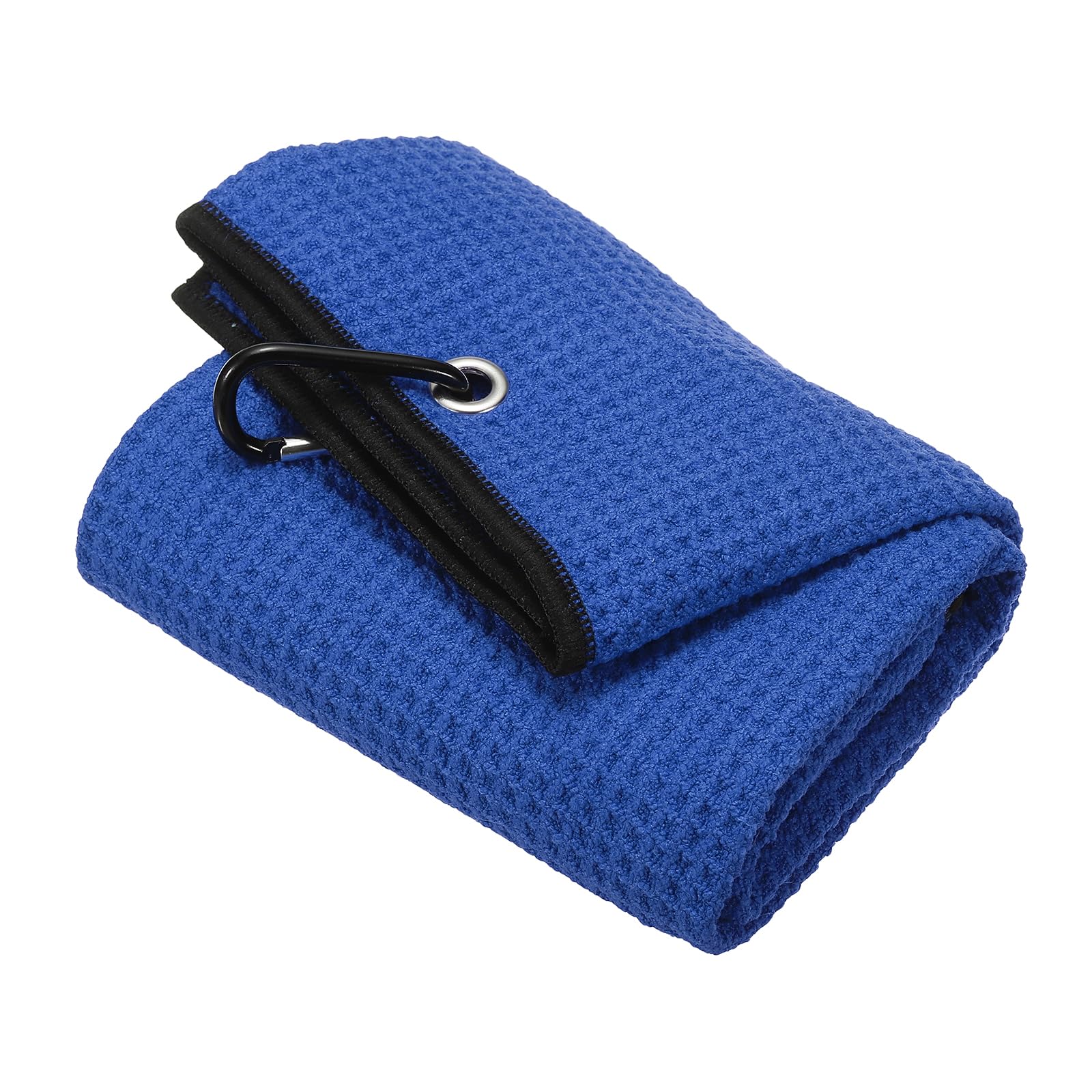 PATIKIL 20"x16" Tri-fold Golf Towel, Microfiber Waffle Pattern Towels Absorption Soft Towel with Aluminum Clip for Golf Bags and Club, Dark Blue