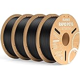 ELEGOO Rapid PETG Filament 1.75mm Black 4KG, High Speed 30-600mm/s 3D Printer Filament Dimensional Accuracy +/- 0.02 mm, 1kg Cardboard Spool(2.2lbs) Fits for Most FDM 3D Printers