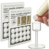 Biedermann & Sons Round Wax Candle Adapters Pellets, White, 0.5 Inch - 2 Cards, 30 dots