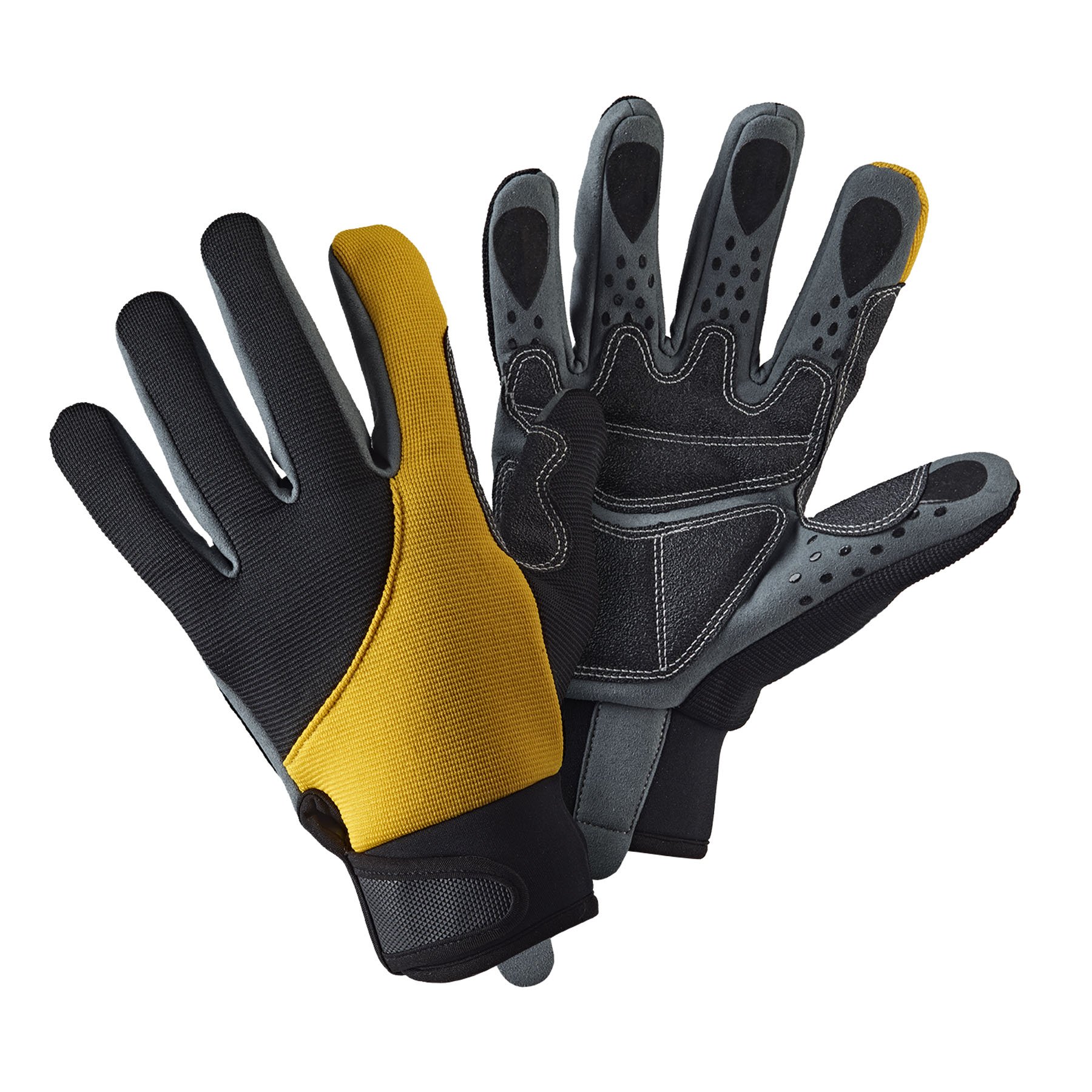 Briers Advanced Grip and Protect Gloves, Yellow/Black, Large