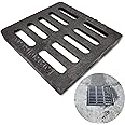 MOSINSBO Cast Iron Drain Grate for NDS Catch Basin, 9x9 Outdoor Drain Cover for Polylok, B Class Replacement Sewer Grate, Durable Heavy Duty Channel Grate, Black Square Drainage Grate for Driveway