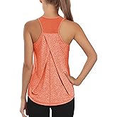 AURUZA Womens Workout Tops, Racerback Tank Tops for Women Athletic Yoga Tops Mesh Tennis Shirts Running Sleeveless Gym Top