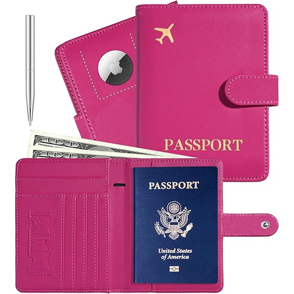 Porte-passeport Voyage PATIKIL Avec étiquette Bagage - PU Vert, Initiale Chenille, Cache Confidentialité