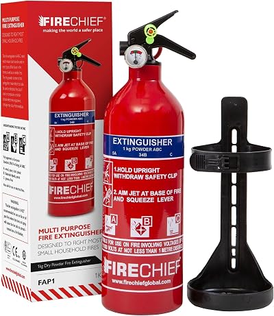 Firechief 1kg Multi Purpose ABC Fire Extinguisher with Bracket