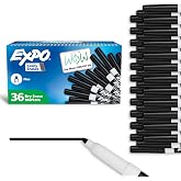 EXPO Dry Erase Markers, Low Odor Ink, Black, Fine Tip, 36 Count - Easily Erases, Ideal for Classroom, Home, Office, Back to School, Teacher Supplies