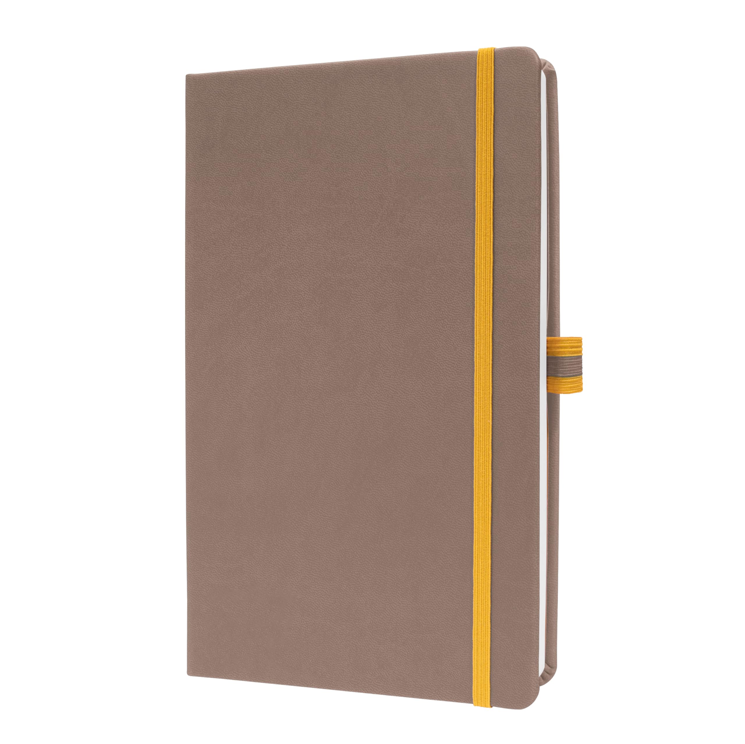 SIGEL LS102 Notebook, A5, Squared, hardcover - Ideal as a Diary, Bullet Journal, idea Book, Writing Book - 176 Pages, Brown/Yellow - Linsescape