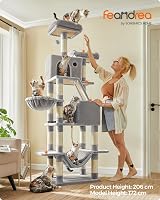 Feandrea Cat Tree 206 cm Large Tall Cat Tower with 13 Scratching Posts view 2