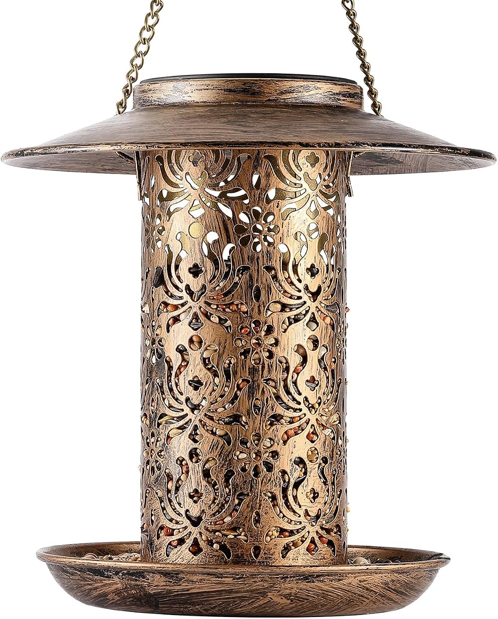 HouseSapp Solar Bird Feeder Outdoors Hanging 2.5LBs Metal Garden Lantern