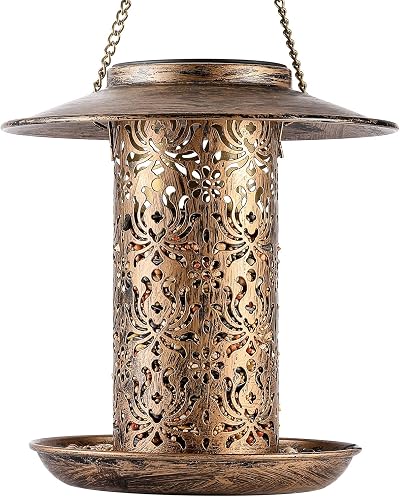 HouseSapp Solar Bird Feeder Outdoors Hanging 2.5LBs Metal Garden Lantern