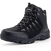 SHULOOK Men's Waterproof Hiking Boots Non-Slip Lightweight Mid Top Ankle Boot Breathable Hiker Trekking Shoes