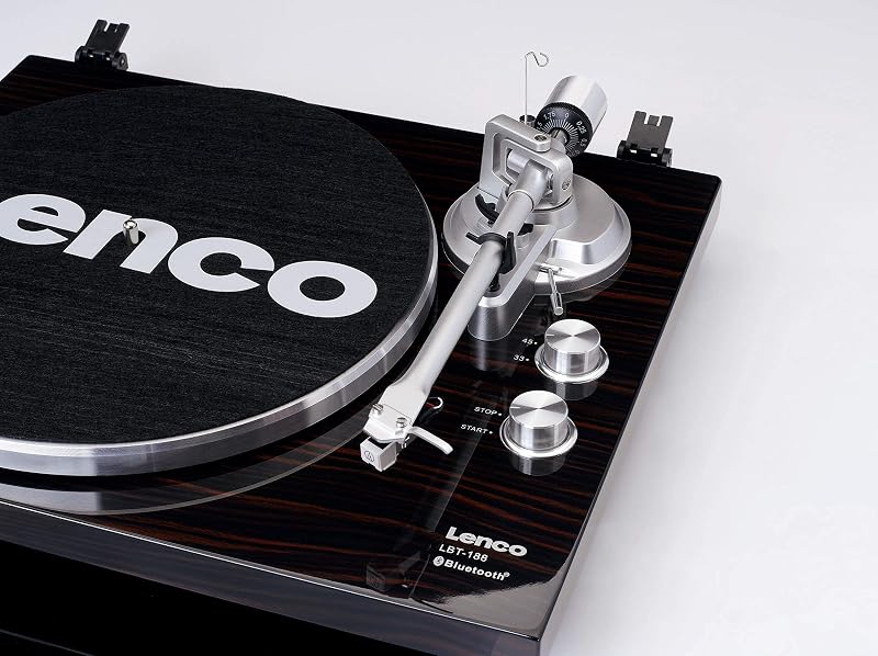 LBT-188 Tocadiscos Bluetooth - admite Salidas de RCA y USB - 2 velocidades 33 RPM y 45 RPM - preamplificador - carcasa de MDF - transmisión por correa - nogal — foto 3 de 8